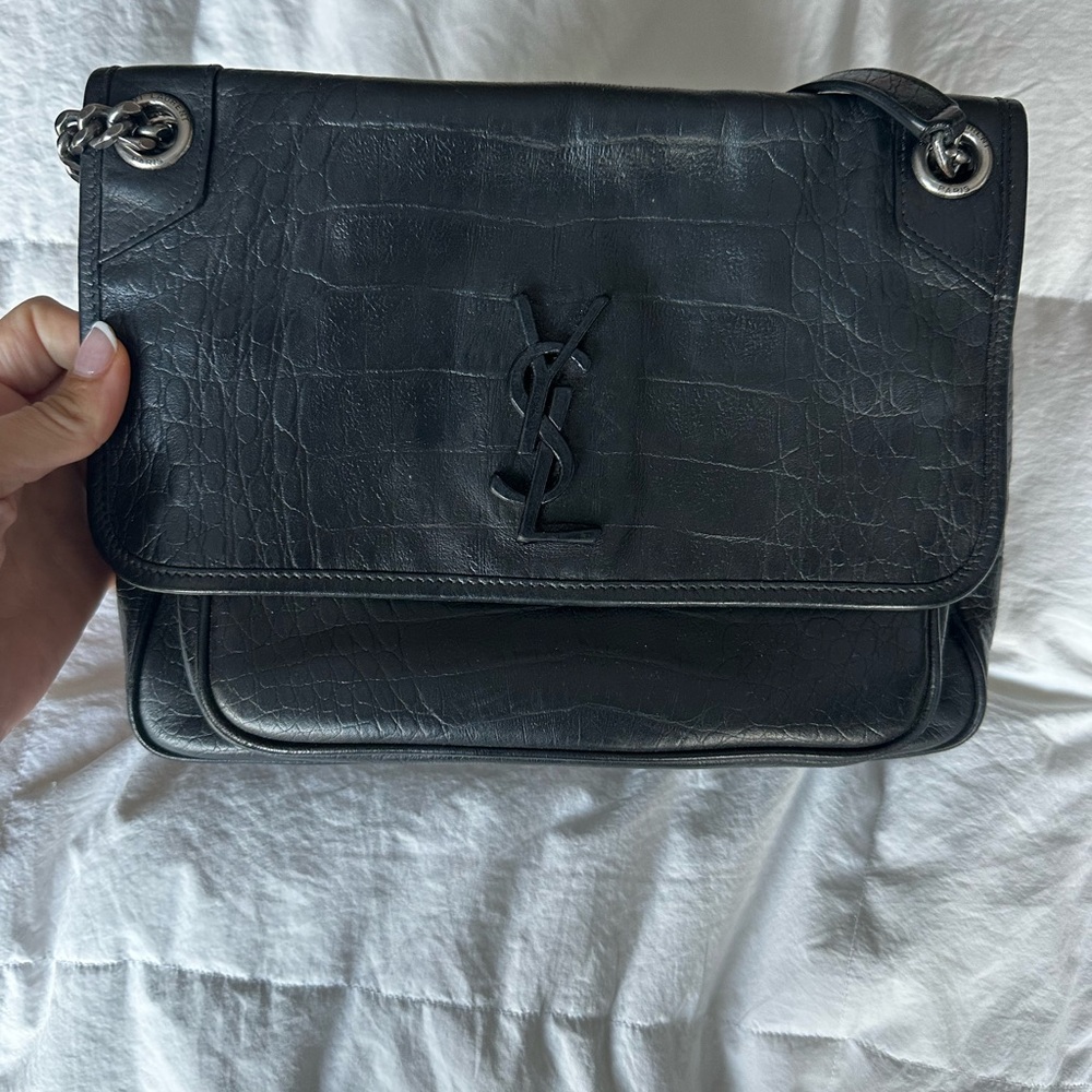 YSL Black Leather NIKKI Shoulder Bag